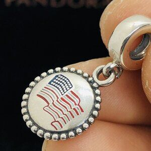 ✨🔥Pandora USA America Flag Charm Flag Of Freedom Charm